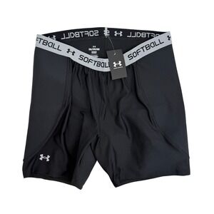 Under Armour Womens Softball Compression Slider Shorts Black 2XL New‎